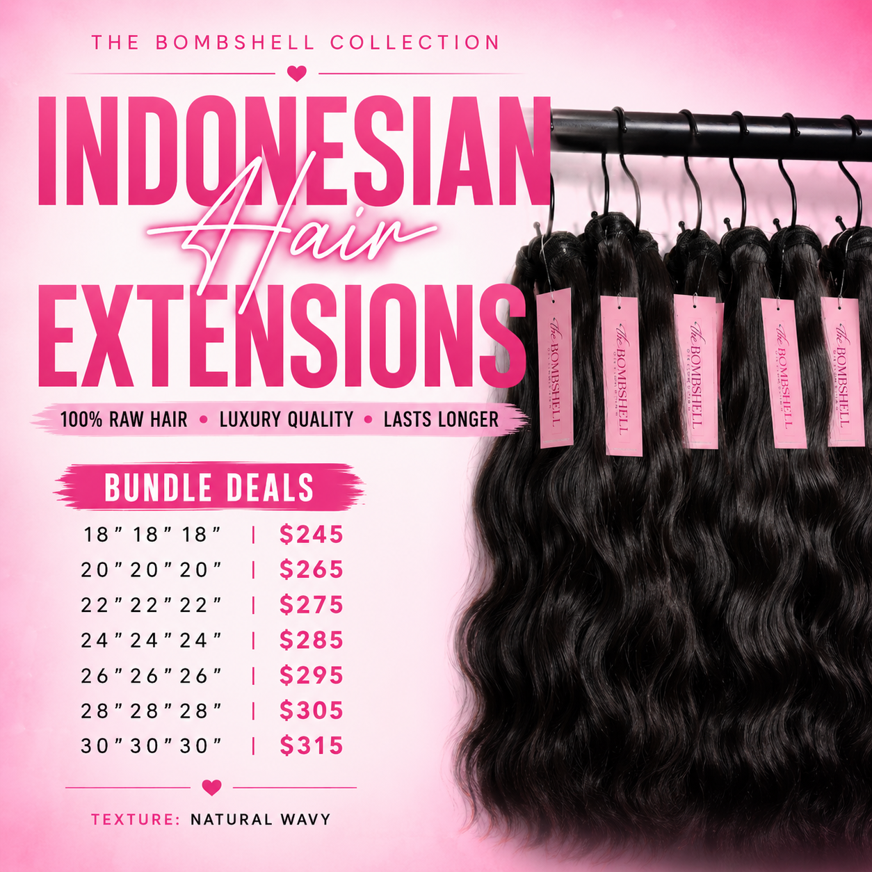 INDONESIAN HAIR EXTENSIONS BUNDLE DEAL